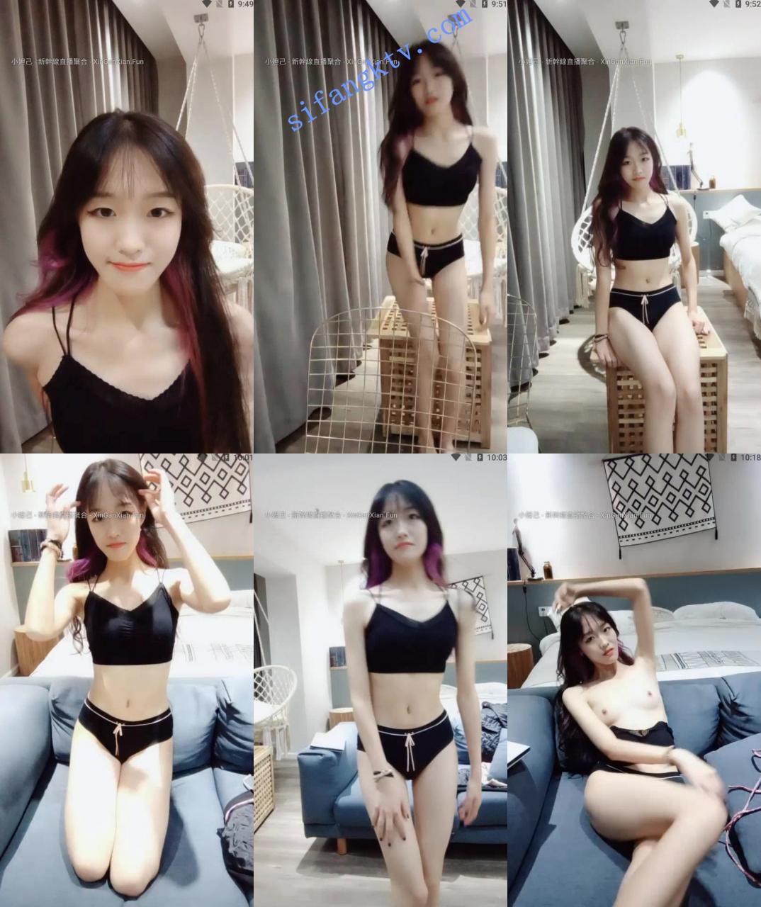 【小奶敷敷】00後飛機場骨感美少女，收費房全裸掰開小穴