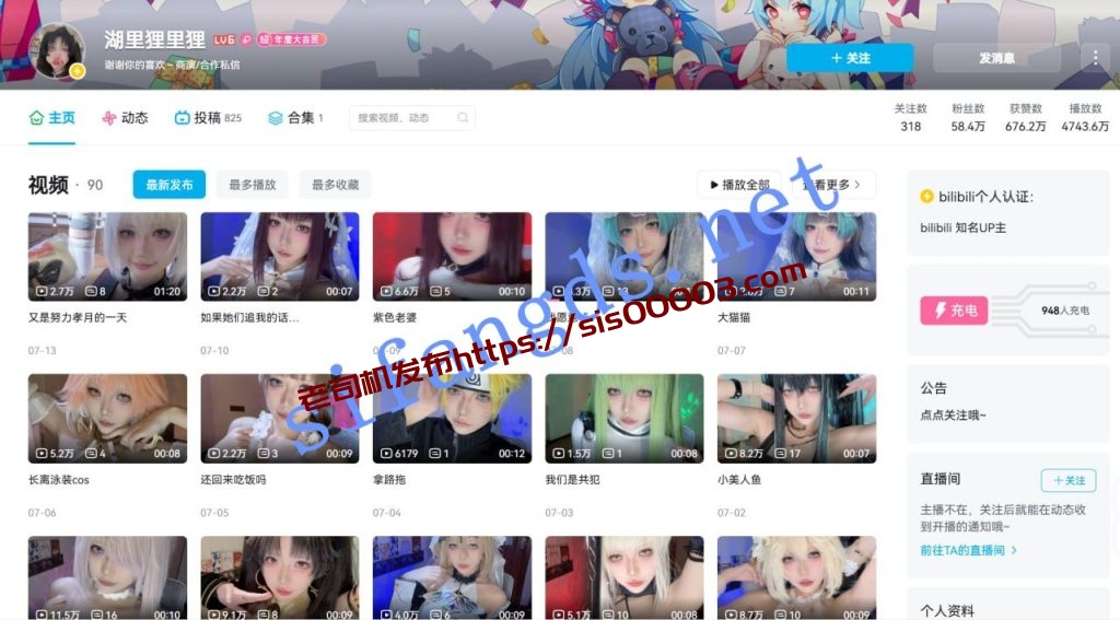 B站 湖里狸里狸 60万粉 骚舞 发骚勾引等 最大尺度【19V】【312M】