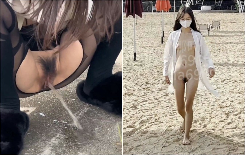 【精品露出】小哪吒SVIP福利，海滩春游超长露出【4V2P+3.02G】